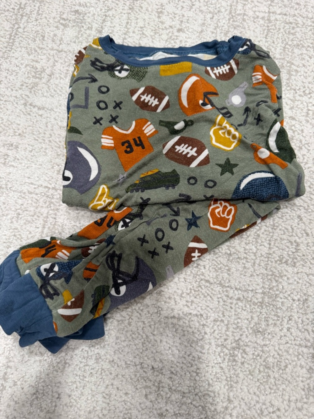 Little sleepies Football Print Pajamas